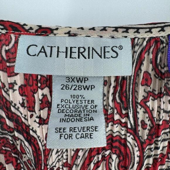 Catherines top  3xwp red beaded tunic plus beachy spring summer casual office - Picture 4 of 5